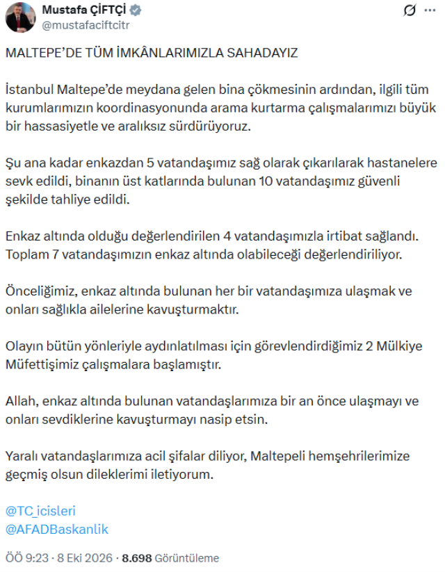İstanbul'da çöken binada 1 kişi hayatını kaybetti, 3 kişi aranıyor