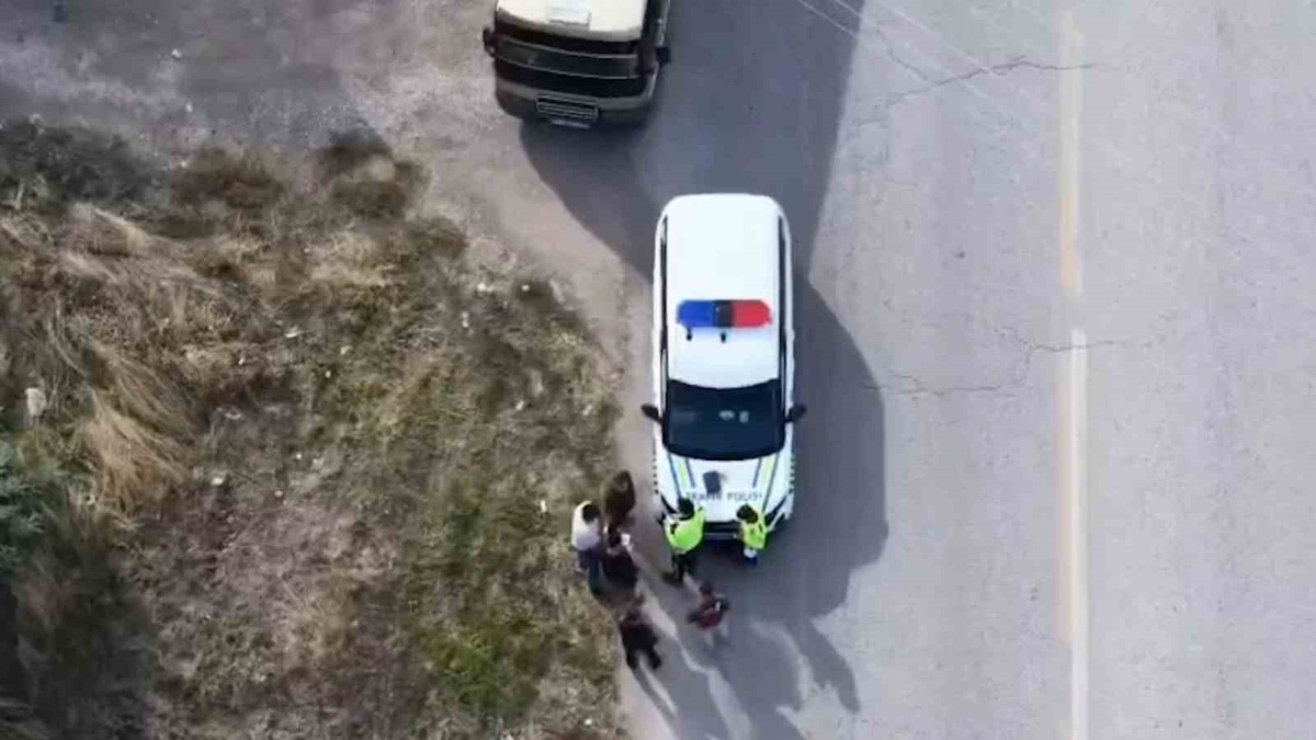 Kırıkkale\'de kırmızı ışık ihlali yapan sürücü dronla takip edilip 28 bin lira ceza aldı