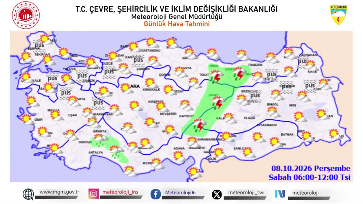 Meteoroloji, Karadeniz, Ankara ve Antalya çevresinde gök gürültülü sağanak bekliyor