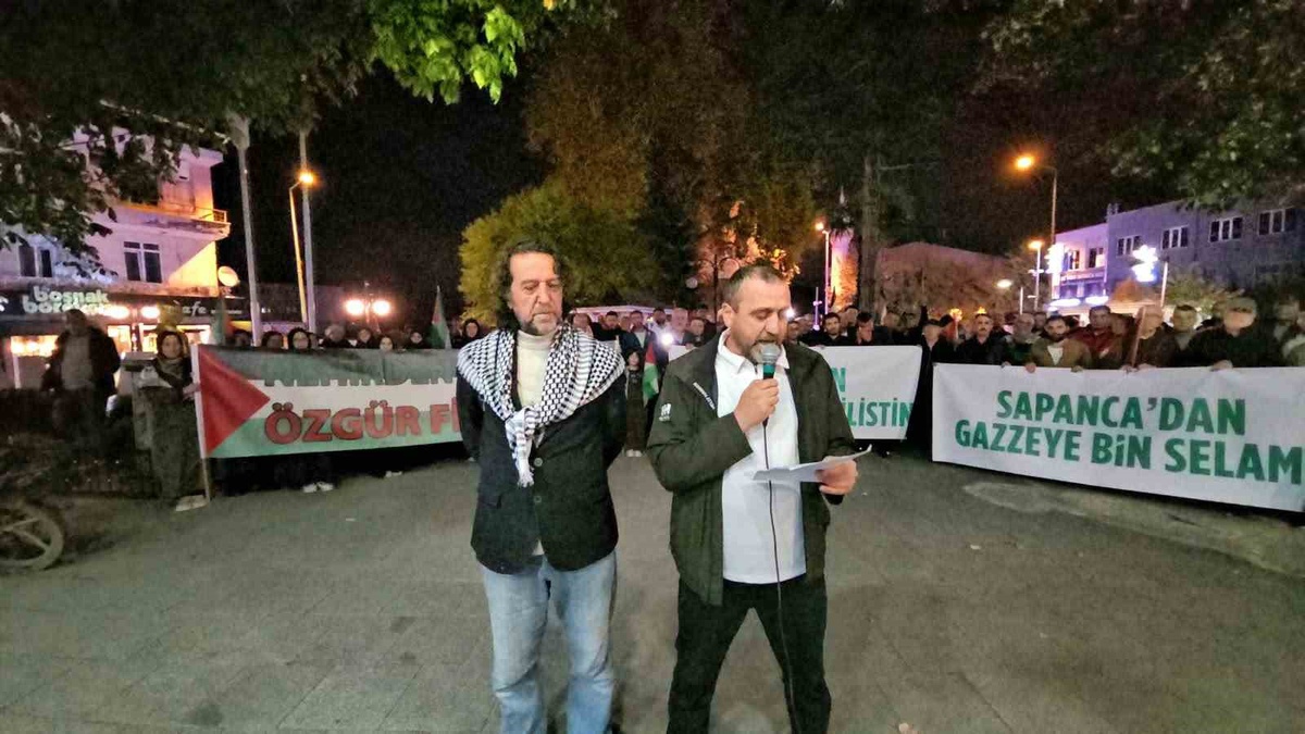 Sapanca’da Gazze’ye destek yürüyüşü