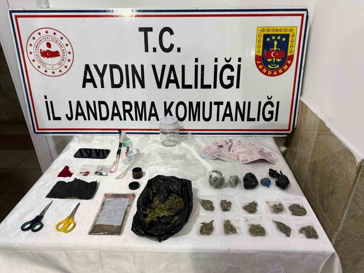 Aydın Nazilli\'de aramada uyuşturucu ve 12 bin TL bulundu, şüpheli gözaltına alındı