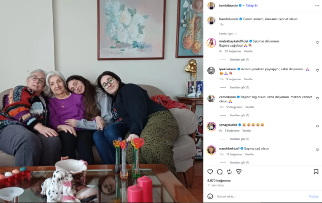 Burçin Orhon Uygur'dan hayatını kaybeden kayınvalidesi Necla Uygur'a duygusal veda