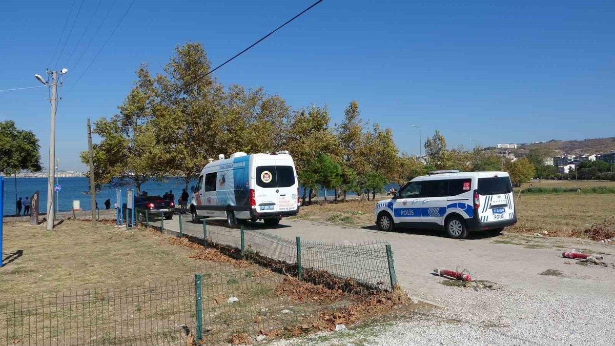 İddiaya göre el freni çekilmeyen otomobil Çanakkale\'de denize düştü, 3 saatte çıkarıldı