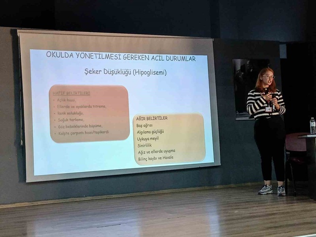 Düzce'de Kasım Aktaş Ortaokulu'nda öğrencilere diyabet farkındalık eğitimi verildi