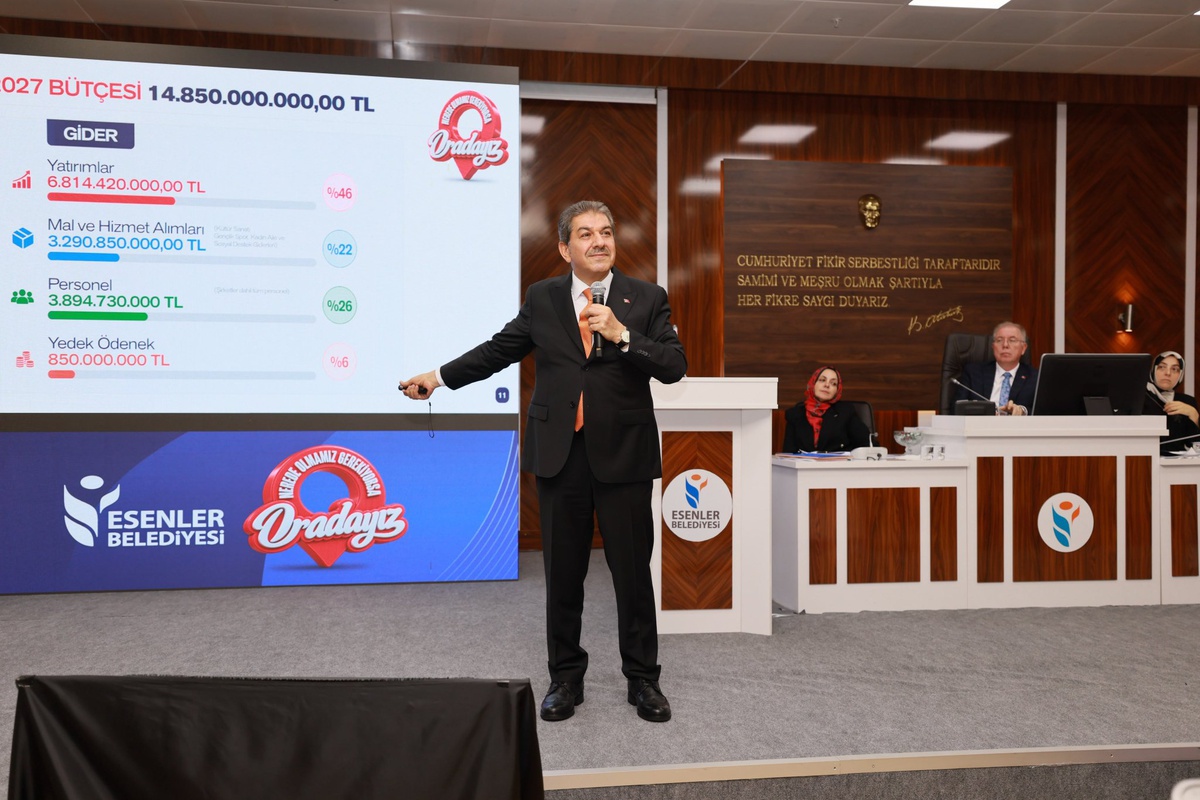 Başkan Göksu, Esenler\'in 2027 bütçesini 14 milyar 850 milyon lira olarak duyurdu