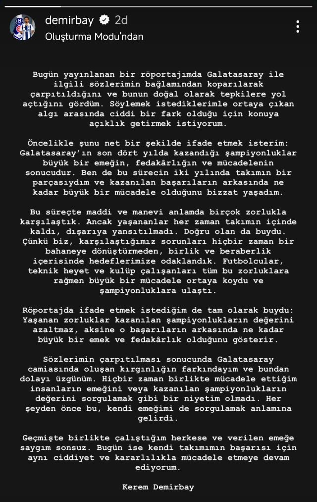 Kerem Demirbay'dan Galatasaray'ı karıştıran sözler: Her yer çok büyük patlar