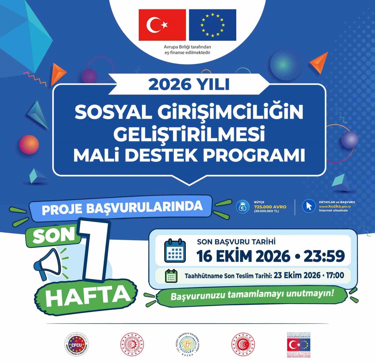 KUZKA\'nın sosyal girişimcilik hibesinde başvuru süresi 16 Ekim\'de doluyor