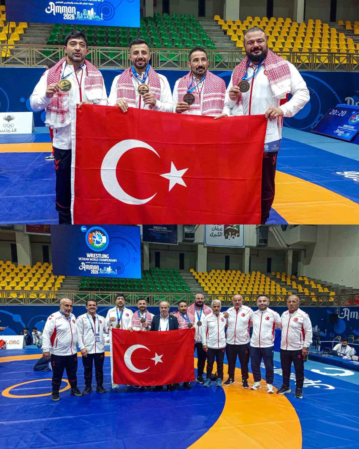 Amman\'da Veteranlar Dünya Güreş Şampiyonası\'nda Türk güreşçiler 1 altın, 3 bronz kazandı