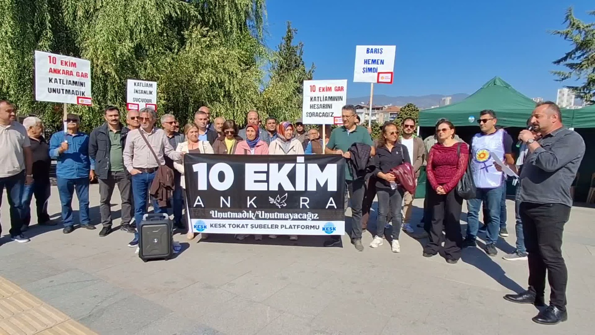 Eğitim Sen Tokat Şubesi, 10 Ekim\'in 11. yılında 104 kişiyi andı