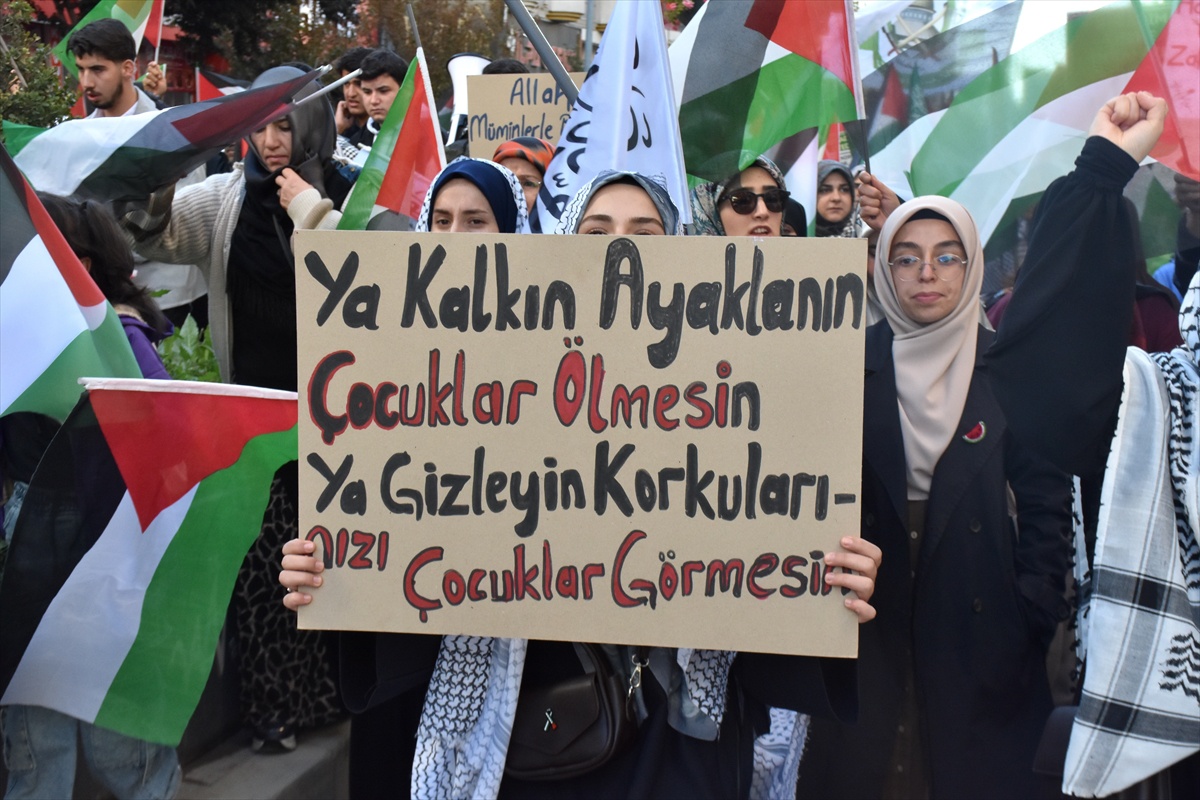 Van\'da Gazze\'ye destek için düzenlenen Aksa Tufanı Yürüyüşü\'ne vatandaşlar katıldı