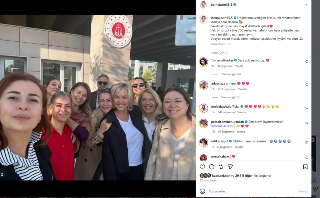 Serbest bırakılan Berna Laçin dostlarıyla poz verdi: İyiyim
