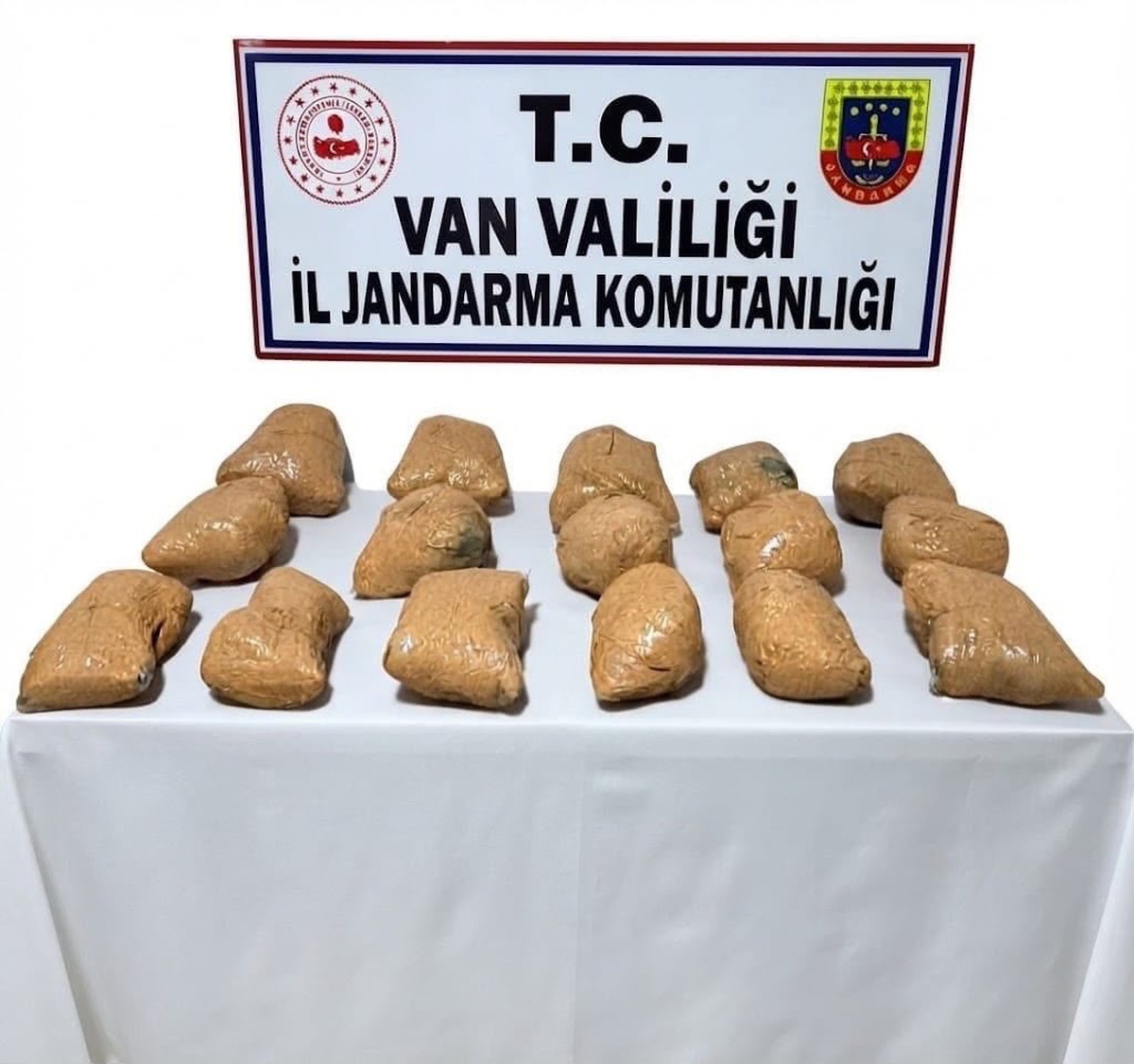 Van Saray\'da jandarma arazide toprağa gizlenmiş 22 kilo 100 gram esrar buldu