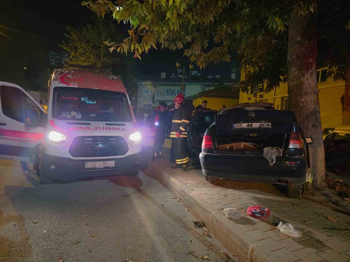 Adana\'da ağabeyinin kullandığı otomobil ağaca çarptı, 13 yaşındaki kardeşi öldü
