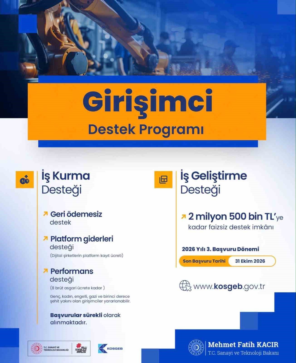 Ağrı\'da KOSGEB işletmelere 2 milyon 500 bin liraya kadar geri ödemeli destek veriyor