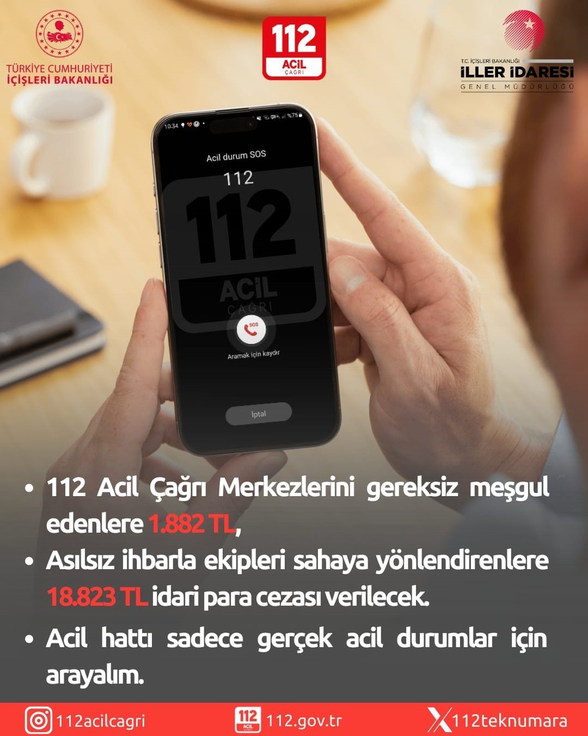 Amasya\'da 112\'yi asılsız çağrılarla meşgul eden 3 kişiye 56 bin 469 TL ceza uygulandı