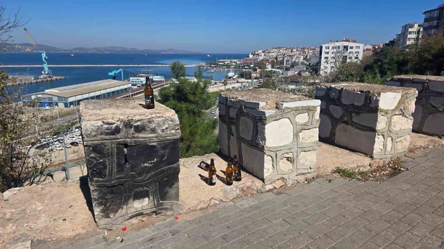 Bandırma'da yeşil alana atılan cam şişeler çevre kirliliği ve yaralanma riski oluşturdu