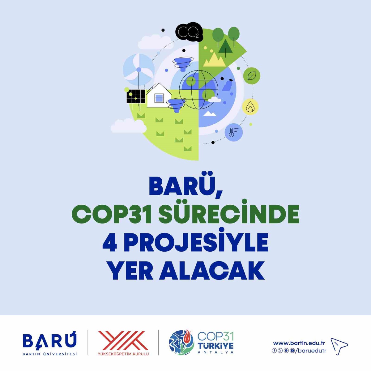 BARÜ, YÖK onaylı 4 iklim projesiyle Antalya\'daki COP31\'de yer alacak