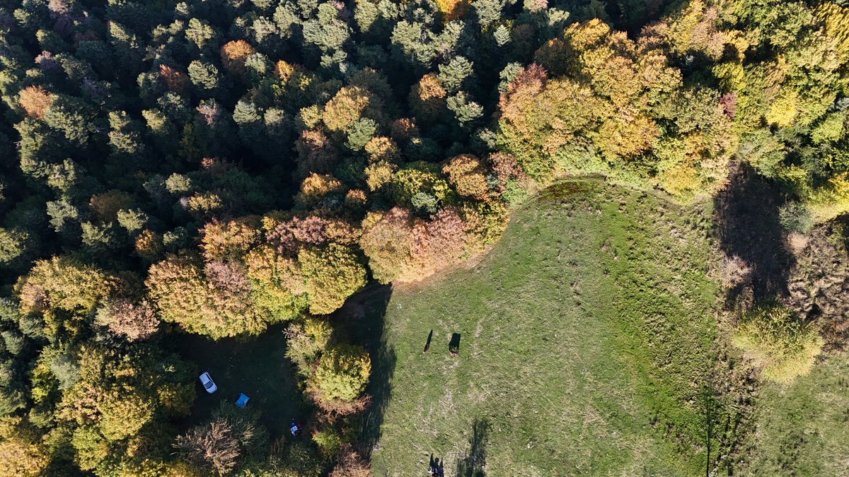 Bolu\'da ağaçlar sarı-kahverengiye döndü, Gölcük yolunda manzara dronla görüntülendi.