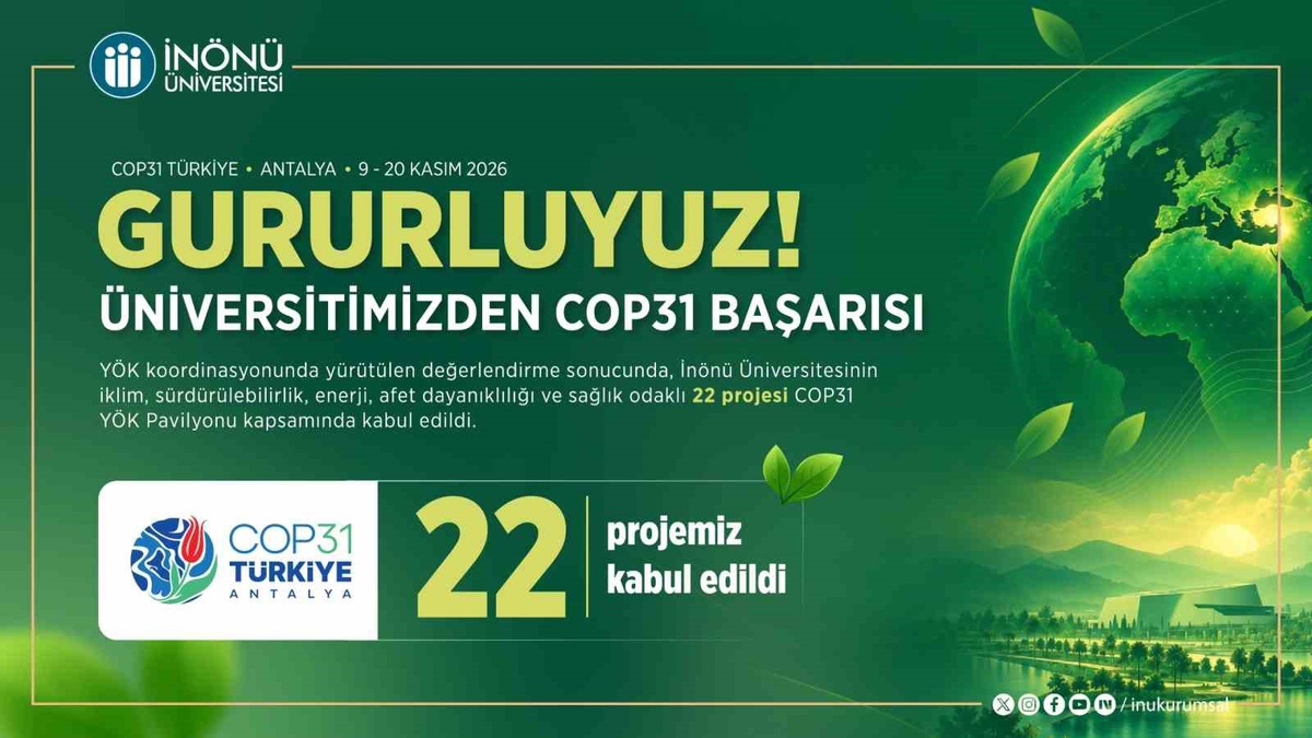 YÖK değerlendirmesinde İnönü\'nün 22 projesi COP31 YÖK Pavilyonuna kabul edildi