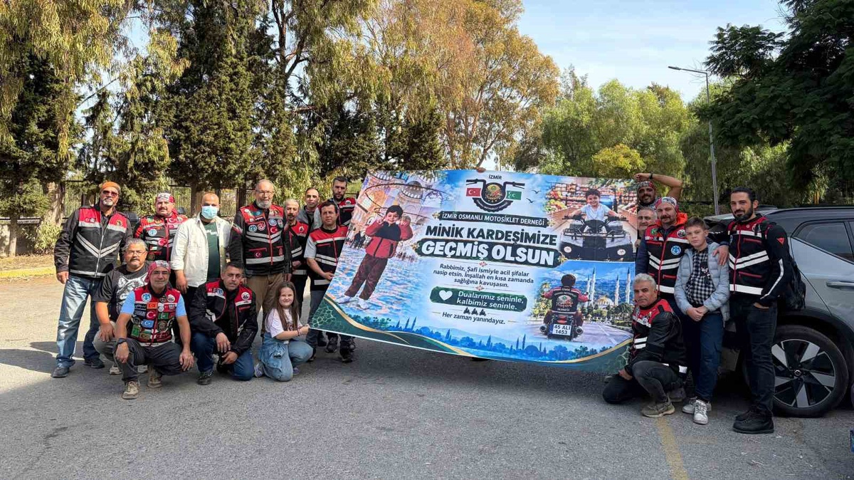 İzmir\'de Osmanlı Motosiklet Derneği, lösemili 6 yaşındaki Ali\'ye destek oldu