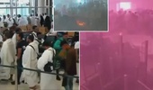 Umreciler uçuşa hazırlanırken havalimanına füze yağdı