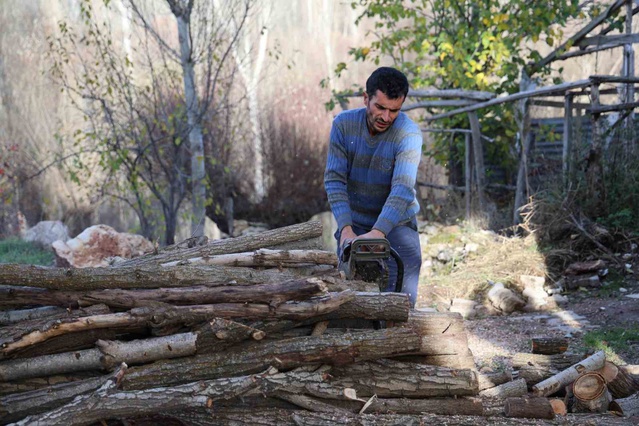 Erzincan'da köylüler kömür fiyatları yüksek olunca odun ve çalı-çırpı topluyor