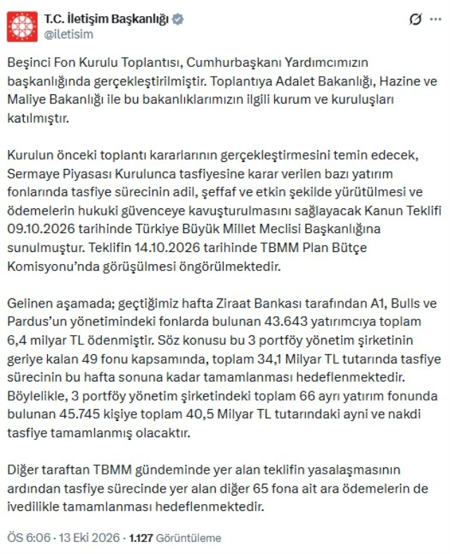 Fon kurulundan 5. toplantı! 34,1 milyar TL'lik ödeme için tarih verildi