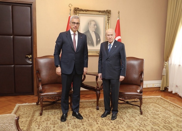 Hazine Bakanı Şimşek, MHP lideri Bahçeli'yi TBMM'deki makamında ziyaret etti