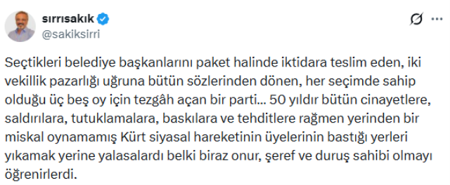 YRP'nin sirkeli su adımına DEM Parti'den zehir zemberek tepkiler
