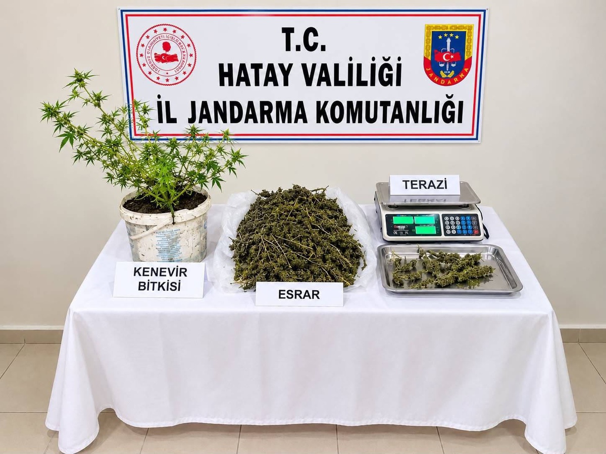 Jandarma, Hatay Kumlu\'da evde 3 bin 578 gram esrar ele geçirdi, 1 şüpheli tutuklandı
