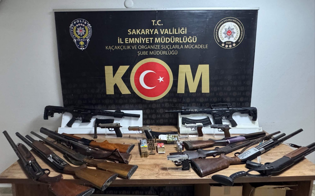 Sakarya\'da 2 operasyonda 6 şüpheli gözaltına alındı, çok sayıda silah ele geçirildi