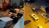 Sarıyer Ayazağa'da sel: Otomobiller sürüklendi, üst üste çıktı