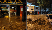 Sarıyer'de korkutan manzara! Yollar göle döndü, evleri su bastı