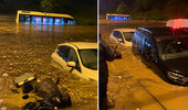 Şile yolu kapandı, araçlar sular altında kaldı