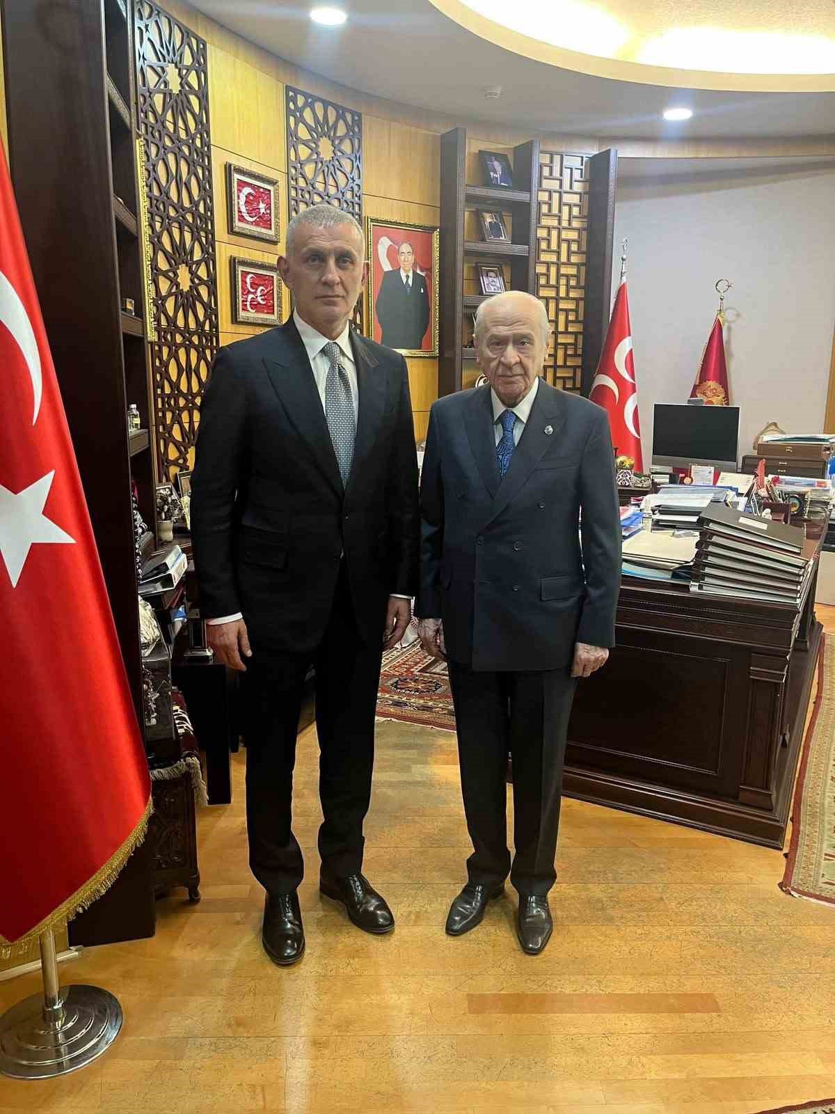TFF Başkanı Hacıosmanoğlu, Bahçeli\'yi ziyaret etti