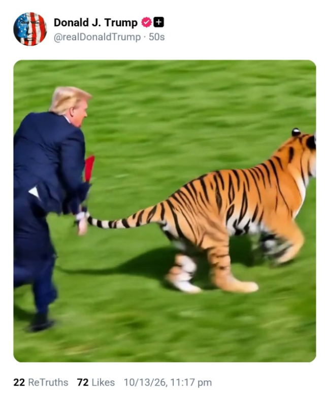Trump yapay zekayla kaplanı yere serdi