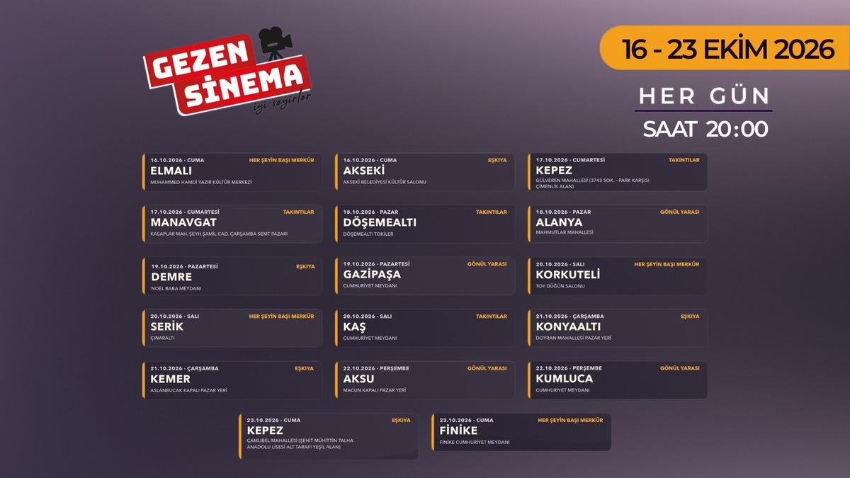 Antalya\'da Altın Portakal heyecanı “Gezen Sinema” ile ilçelerde başlıyor