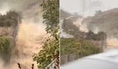 İstanbul'daki kuru dere yağmurda adeta delirdi