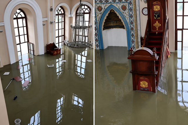 İstanbul'da sel tarihi yapıları da vurdu: Sadabad Camii sular altında