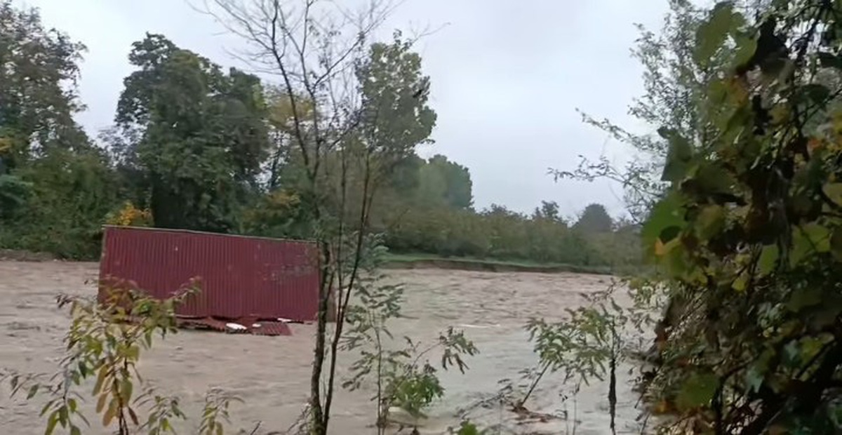 Sakarya Akyazı\'da Kanlıçay Deresi taşkını konteyner ve ahşap evleri sürükledi