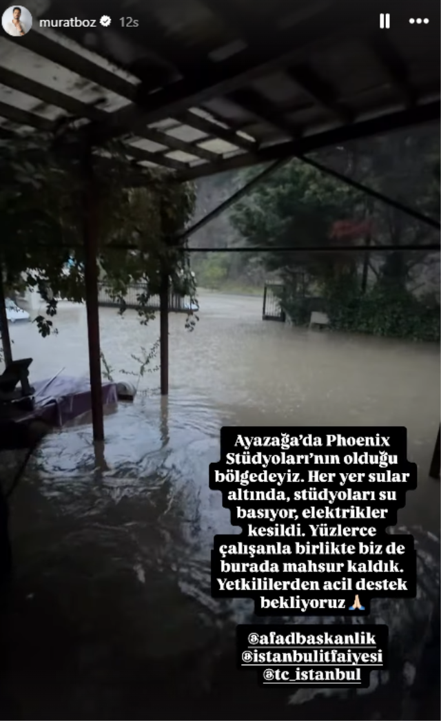 Sarıyer’de stüdyoda mahsur kalan Murat Boz, botla kurtarıldı