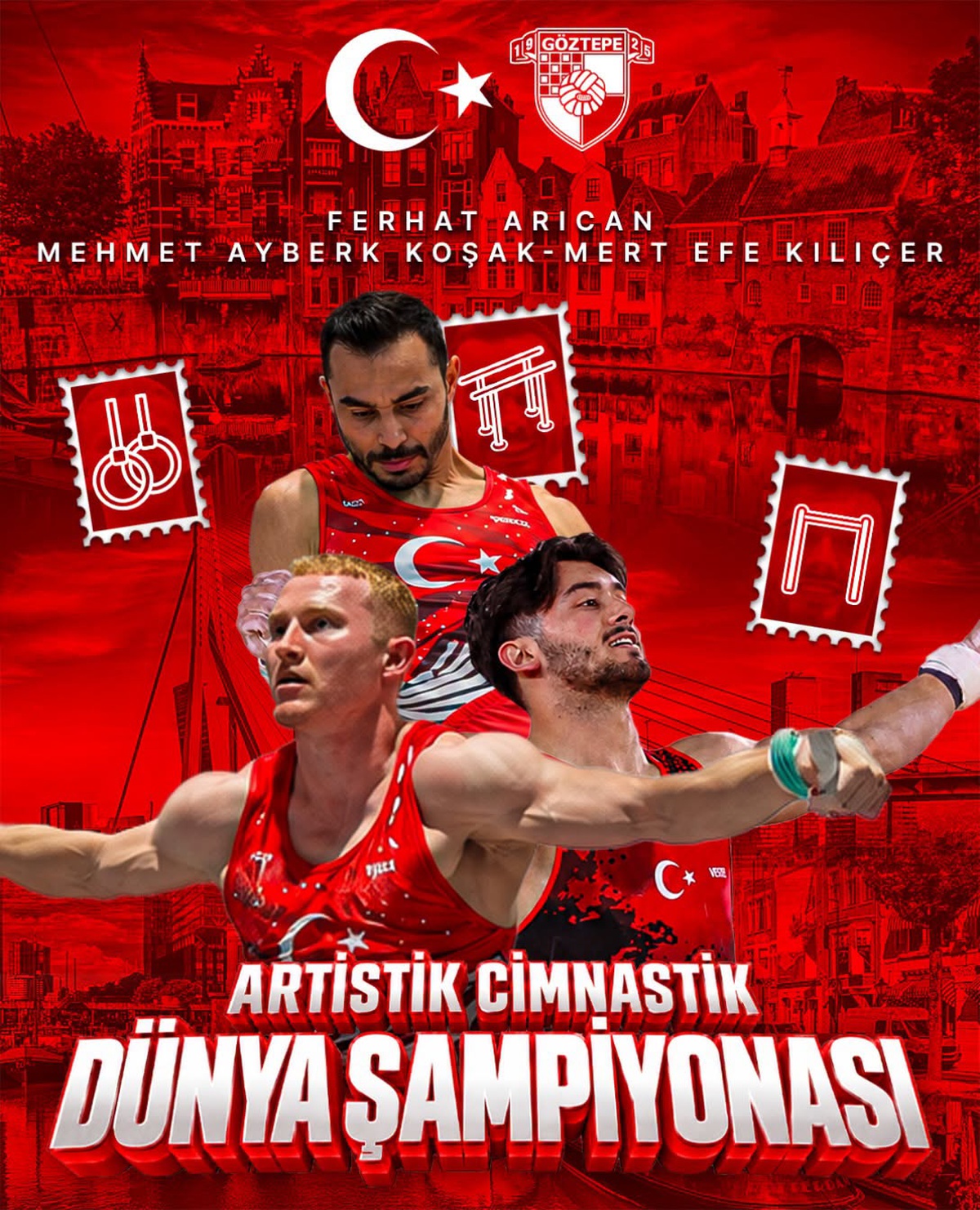 Artistik Cimnastik Erkek Milli Takımı Rotterdam\'da madalya arayacak