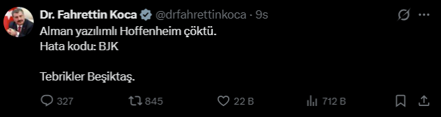 Fahrettin Koca'dan Beşiktaş'ın zaferine olay yorum