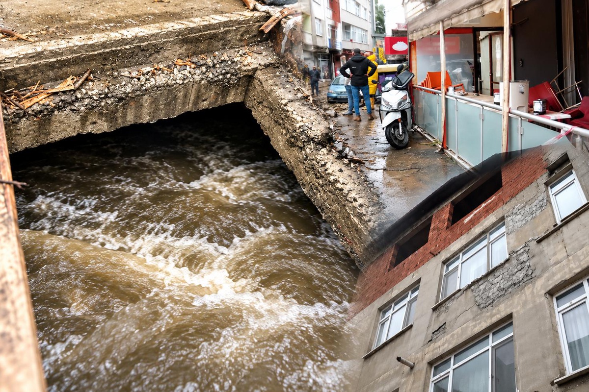 İstanbul'da binaların altından dere akıyor
