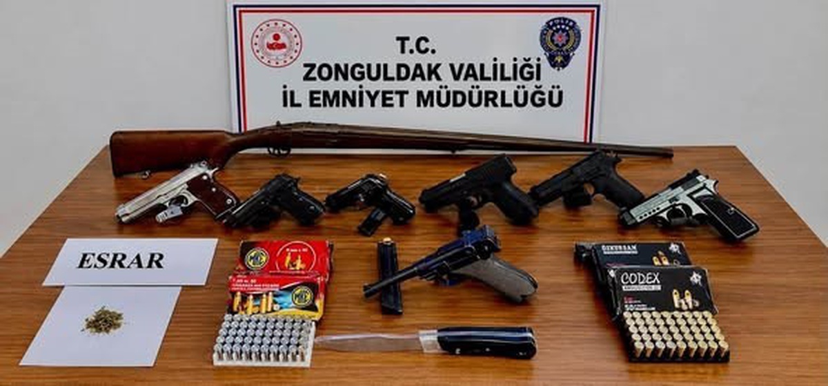 Zonguldak\'ta silah ticareti operasyonunda 6 kişi gözaltına alındı, 3\'ü tutuklandı