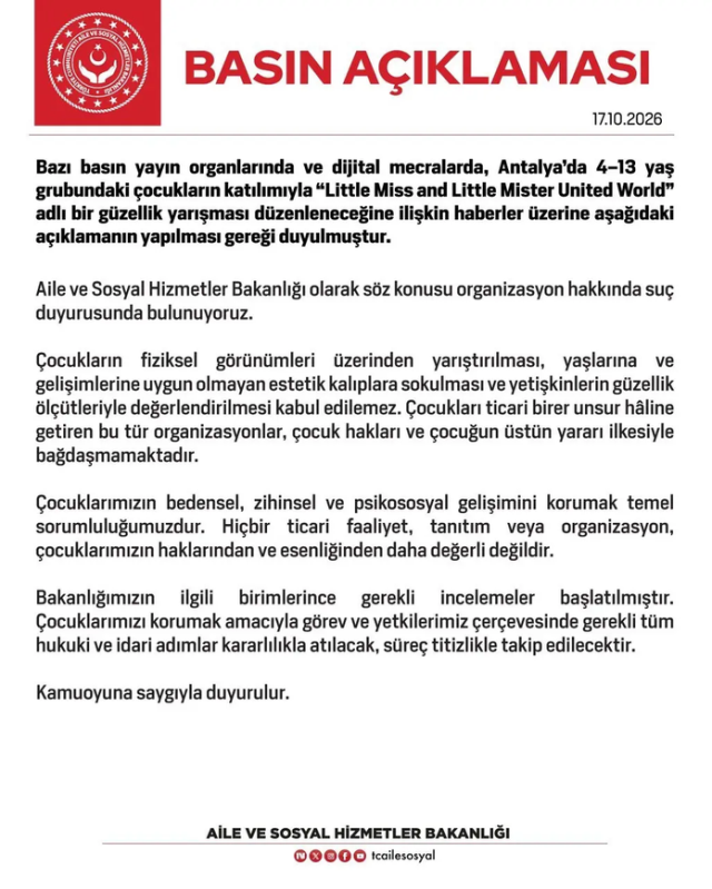 4 yaşındaki çocukları güzellik yarışmasına sokacaklardı! Bakanlık devrede
