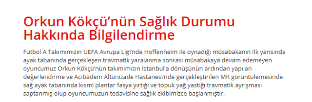 Beşiktaş resmen açıkladı! Orkun Kökçü'den kötü haber