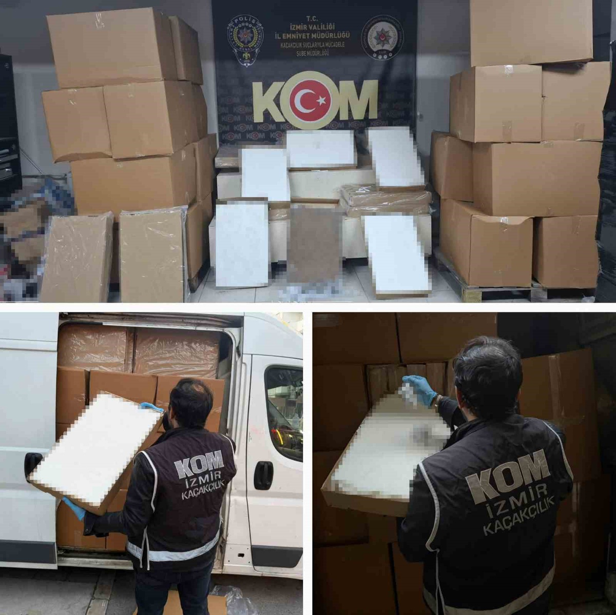 Gaziemir\'deki kaçak tütün operasyonunda 2 milyon 160 bin makaron ele geçirildi