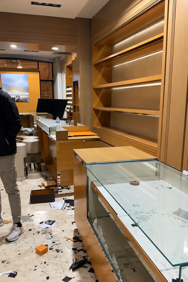 Görüntü Fransa'dan! Rolex ve Louis Vuitton mağazaları yağmalandı