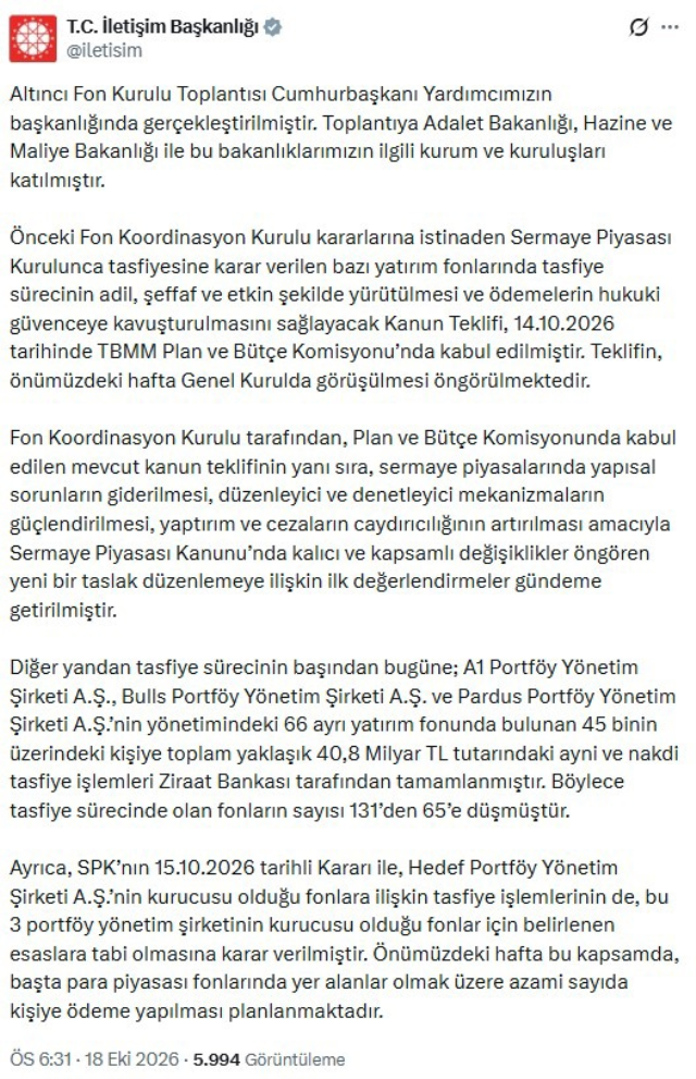 Fon kurulundan altıncı toplantı! Sayı 131'den 65'e düştü